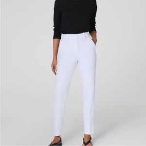 Spanx Twill Slim Pant Size Small White Work Office Neutral Minimalist